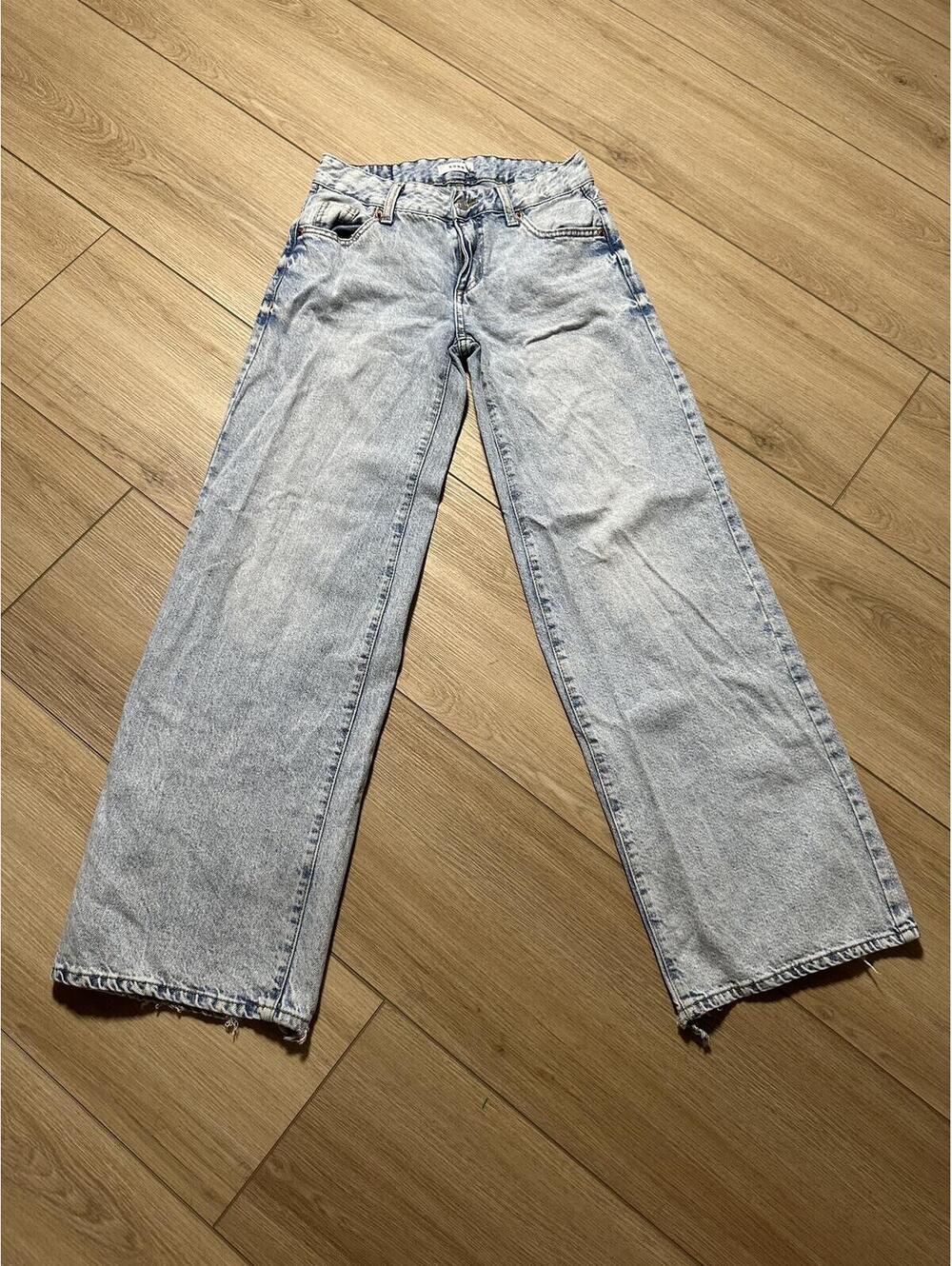 S.O.N.G. Light Wash Wide Leg Jeans Acid Wash Denim Y2K